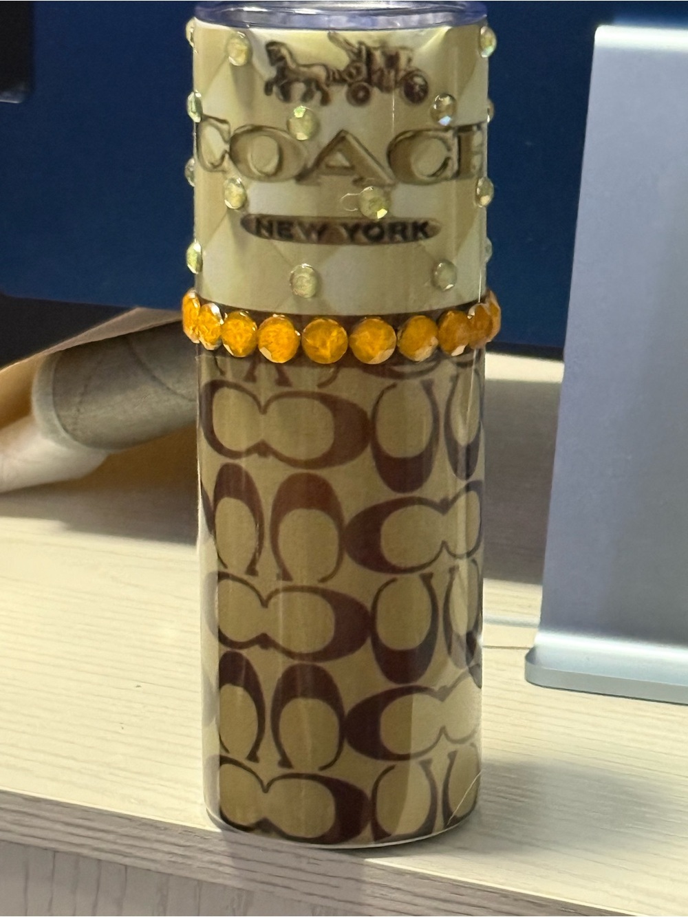 Amber-Accented Brown Signature Decorative Tumbler